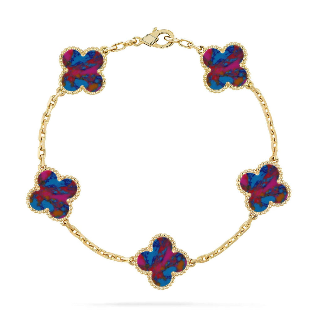 [Imperial]New CLOVER 5 MOTIF COLOR GEMSTONES BRACELET COLLECTION