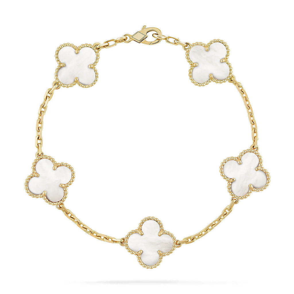 [Imperial]New CLOVER WHITE PEARL MOP 5 MOTIF BRACELET COLLECTION