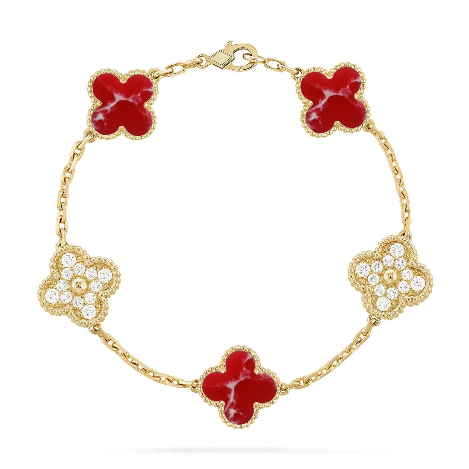 [Imperial]New CLOVER 5 MOTIF RED PATTERN BRACELET COLLECTION