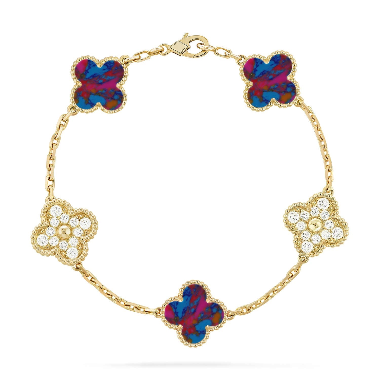 [Imperial]New CLOVER 5 MOTIF COLOR GEMSTONES BRACELET COLLECTION