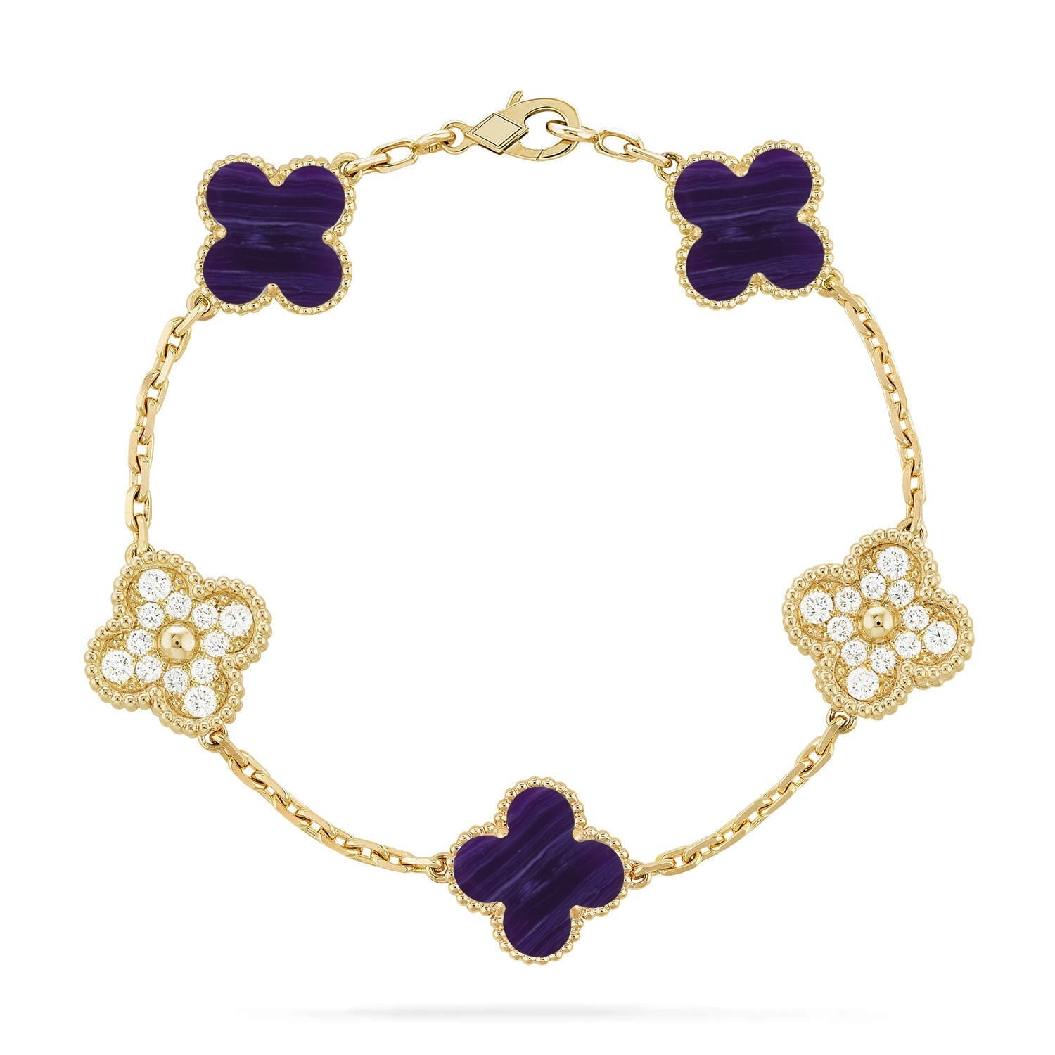 [Imperial]New CLOVER 5 MOTIF PURPLE STRIPES BRACELET COLLECTION