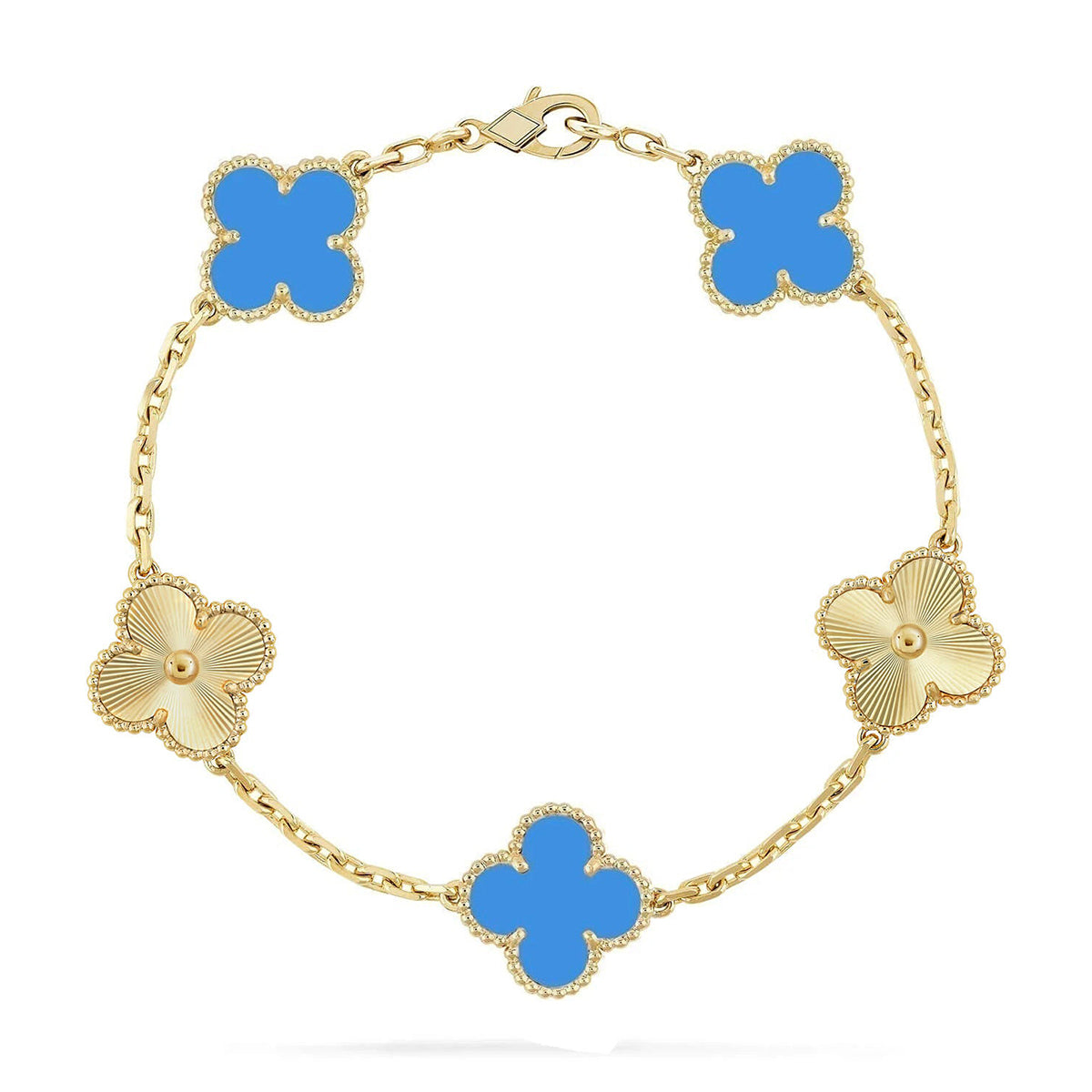 [Imperial]New CLOVER 5 MOTIF BLUE AGATE BRACELET COLLECTION