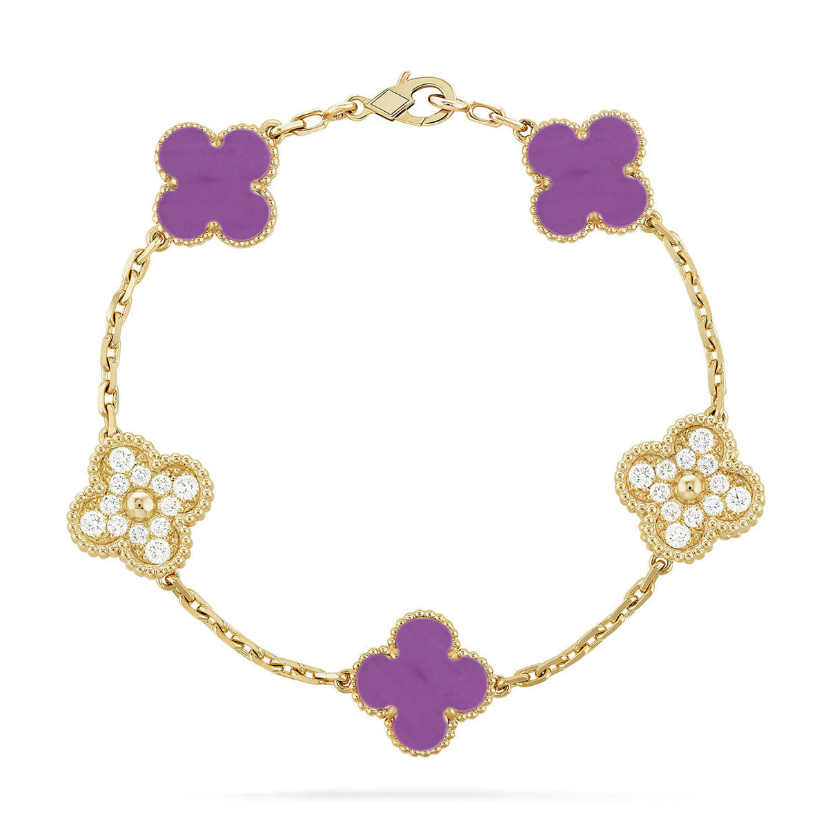 [Imperial]New  CLOVER 5 MOTIF VIOLET BRACELET COLLECTION