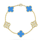 [Imperial]New CLOVER 5 MOTIF BLUE AGATE BRACELET COLLECTION