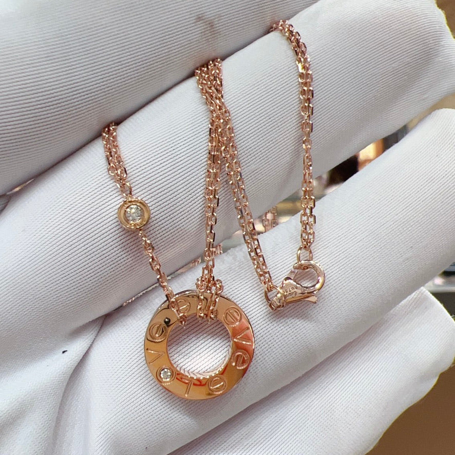 [Imperial] LOVE NECKLACE 16MM 2 DIAMONDS