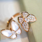[Imperial] TWIN BUTTERFLY DIAMOND MOP RING