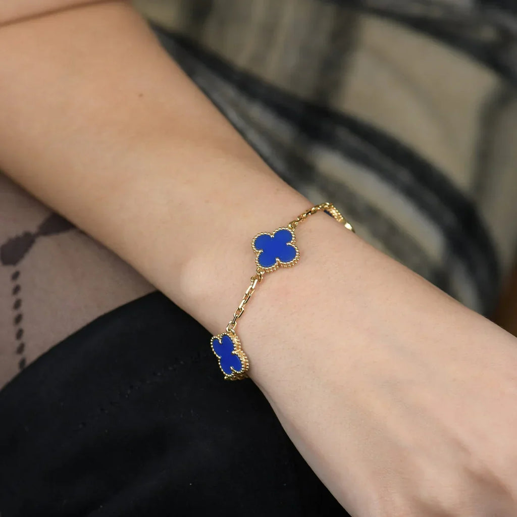 [Imperial]New CLOVER 5 MOTIF BLUE AGATE BRACELET COLLECTION