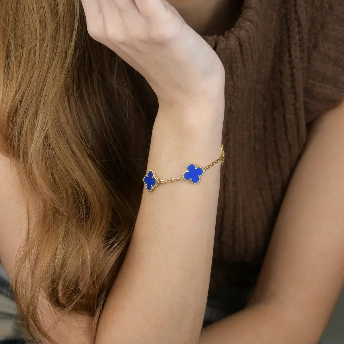 [Imperial]New CLOVER 5 MOTIF BLUE AGATE BRACELET COLLECTION