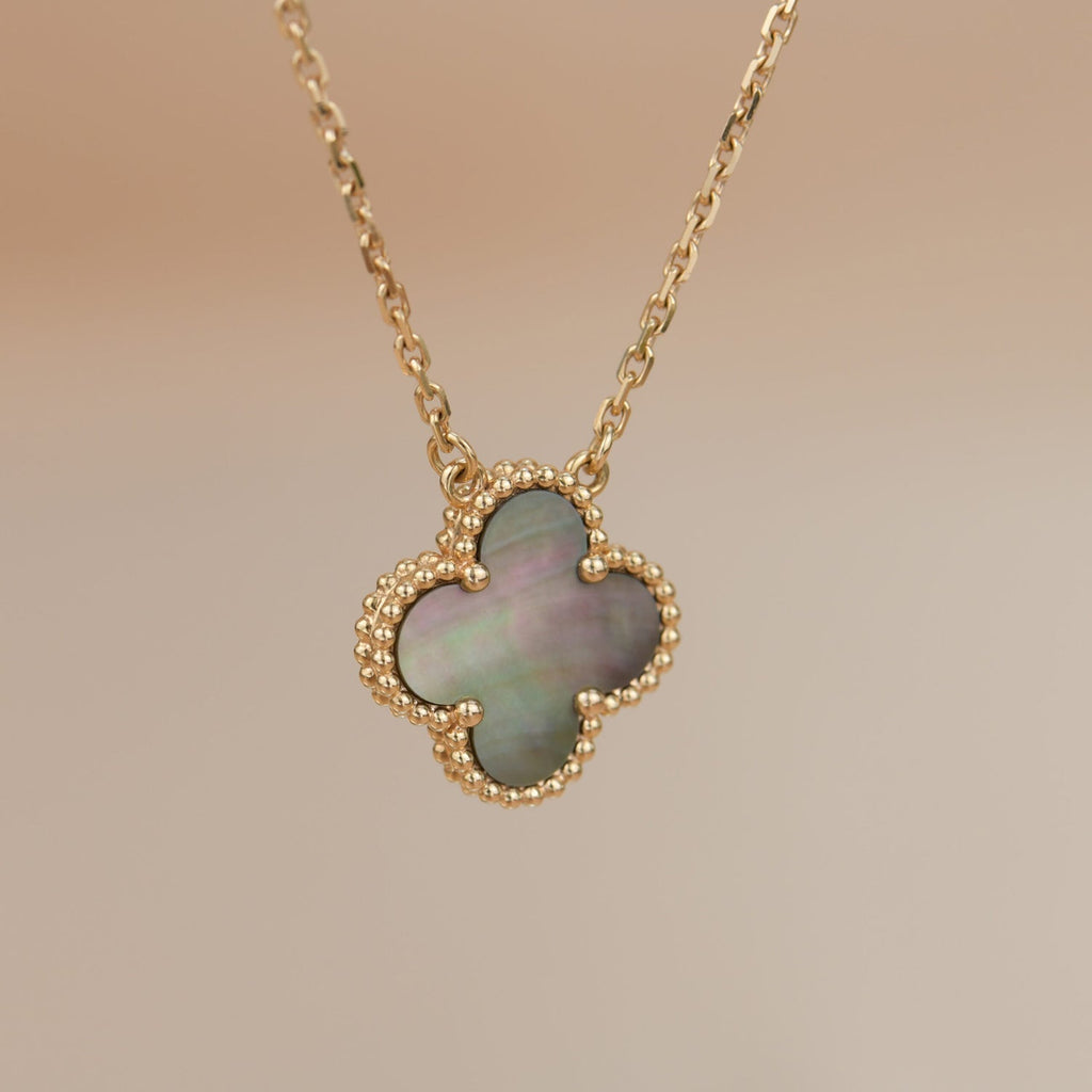 [Imperial] CLOVER 15MM  GRAY MOTHER OF PEARL NECKLACE