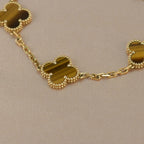 [Imperial]New  CLOVER 5 MOTIFS TIGER EYE BRACELET COLLECTION