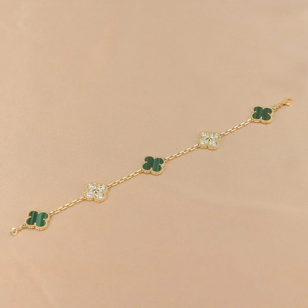 [Imperial]New  CLOVER 5 MOTIF MALACHITE BRACELET COLLECTION