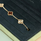 [Imperial]New  CLOVER 5 MOTIF RED CORNELIAN BRACELET COLLECTION