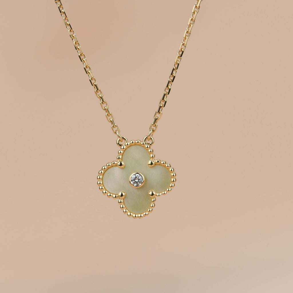 [Imperial] CLOVER 15MM DIAMOND GOLD MOTHER OF PEARL NECKLACE