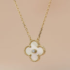 [Imperial] CLOVER 15MM DIAMOND GOLD MOTHER OF PEARL NECKLACE