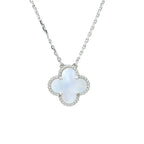 [Imperial] CLOVER  15MM WHITE MOTHER-OF-PEARL SILVER