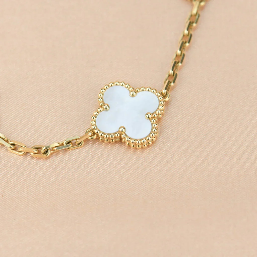 [Imperial]New CLOVER WHITE PEARL MOP 5 MOTIF BRACELET COLLECTION