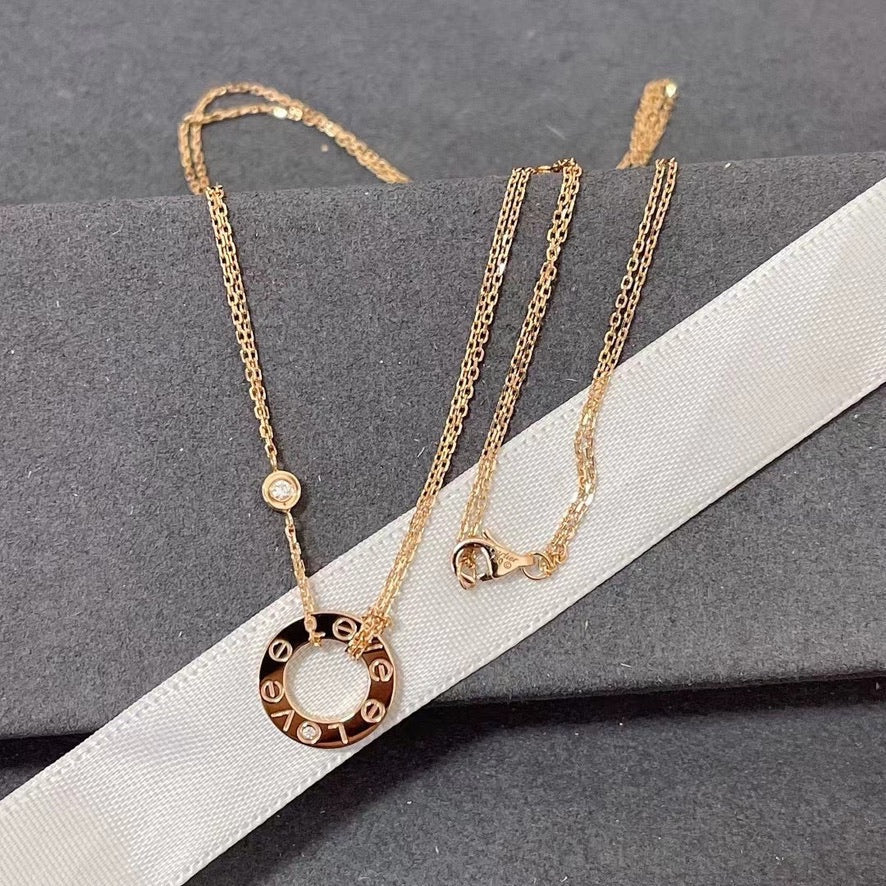 [Imperial] LOVE NECKLACE 16MM 2 DIAMONDS