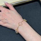[Imperial]New CLOVER 5 MOTIF ROCK CRYSTAL BRACELET