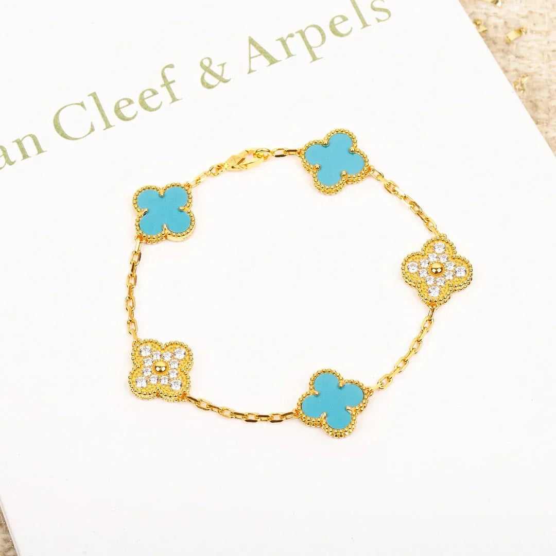[Imperial]New  CLOVER 5 MOTIF TURQUOISE BRACELET COLLECTION