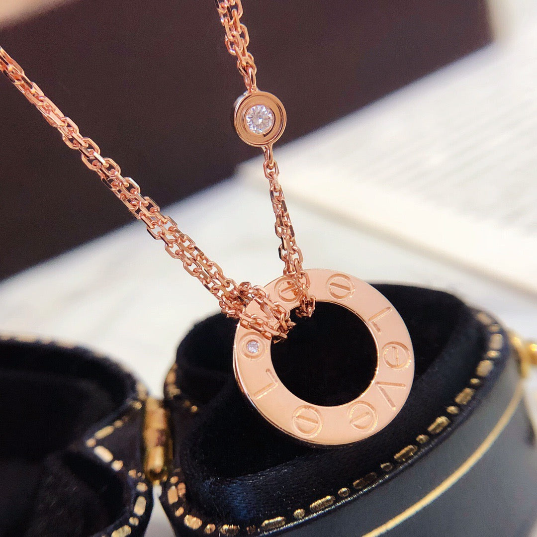 [Imperial] LOVE NECKLACE 16MM 2 DIAMONDS