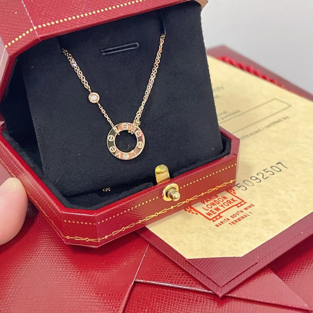 [Imperial] LOVE NECKLACE 16MM 2 DIAMONDS