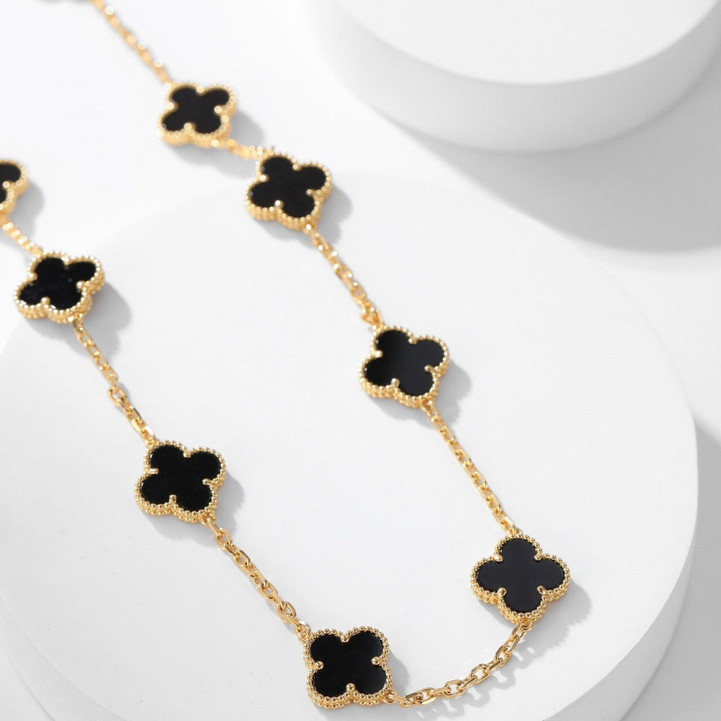 [Imperial] CLOVER 10 MOTIFS ONYX NECKLACE