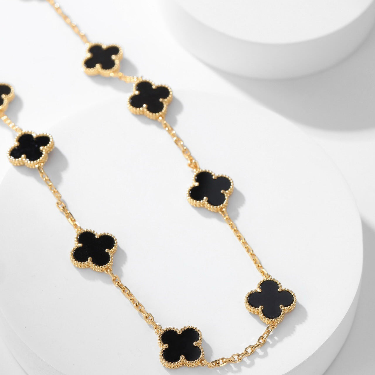 [Imperial] CLOVER 10 MOTIFS ONYX NECKLACE