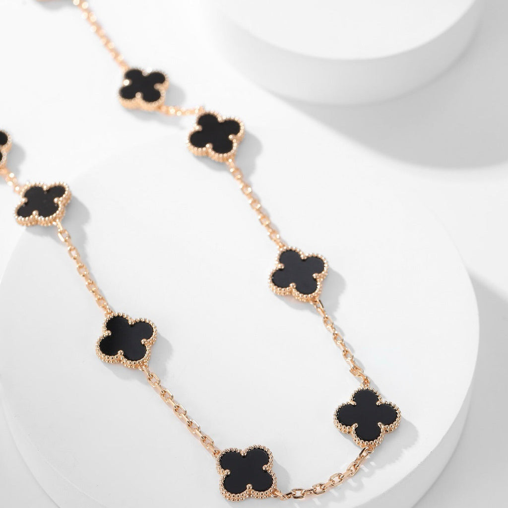 [Imperial] CLOVER 10 MOTIFS ONYX NECKLACE