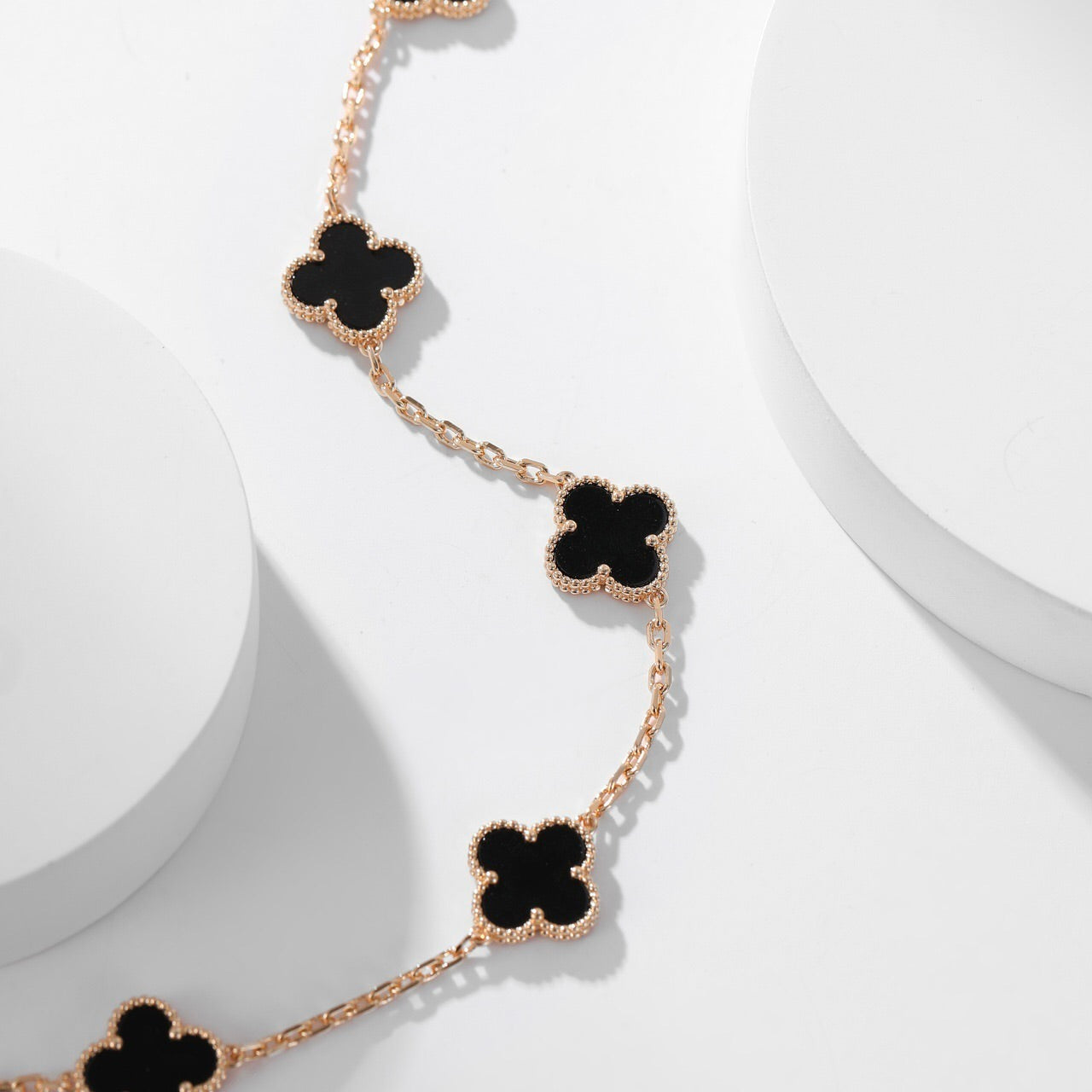 [Imperial] CLOVER 10 MOTIFS ONYX NECKLACE