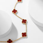 [Imperial] CLOVER 10 MOTIFS CARNELIAN NECKLACE