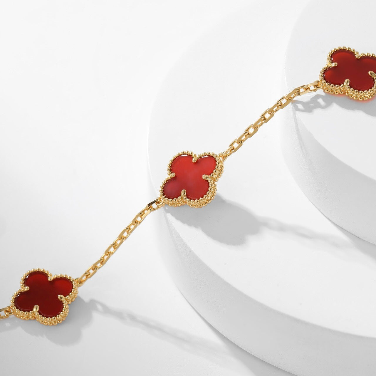 [Imperial] CLOVER 10 MOTIFS CARNELIAN NECKLACE