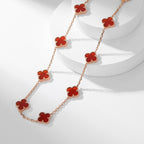 [Imperial] CLOVER 10 MOTIFS CARNELIAN NECKLACE