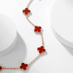 [Imperial] CLOVER 10 MOTIFS CARNELIAN NECKLACE