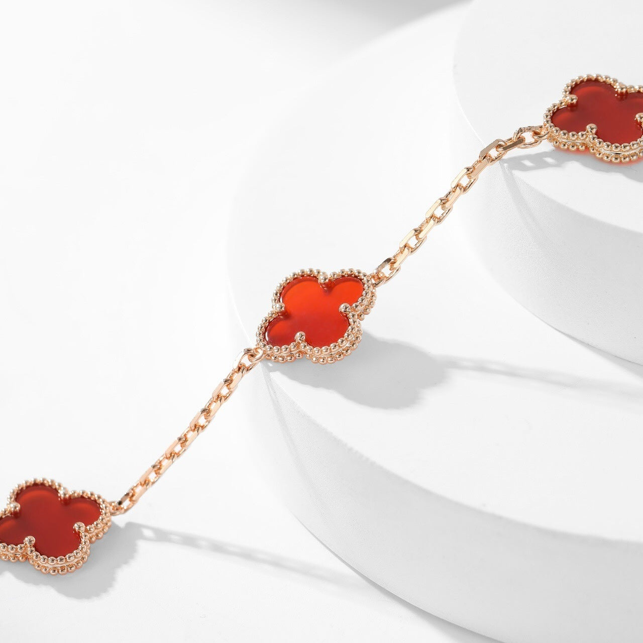 [Imperial] CLOVER 10 MOTIFS CARNELIAN NECKLACE
