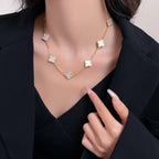 [Imperial] CLOVER 10 MOTIFS WHITE MOTHER OF PEARL NECKLACE