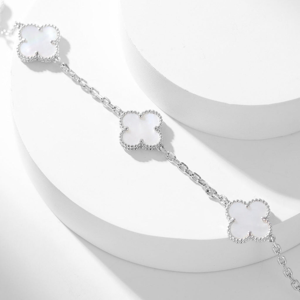 [Imperial] CLOVER 10 MOTIFS WHITE MOTHER OF PEARL NECKLACE