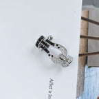 [Imperial] FORCE LARGE HORSESHOE BLACK WHITE DIAMOND BRACELET SILVER