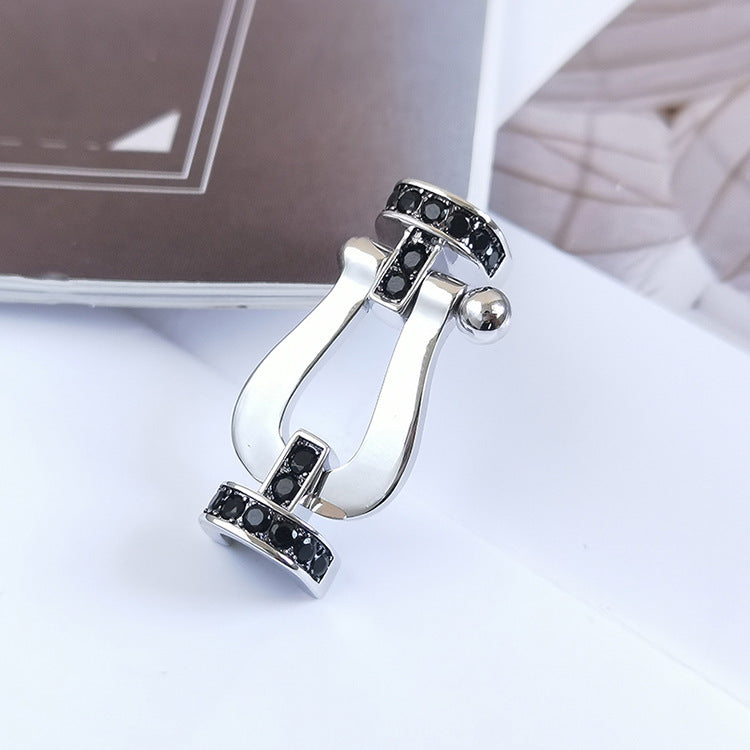 [Imperial] FORCE LARGE HORSESHOE BLACK DIAMOND BRACELET SILVER