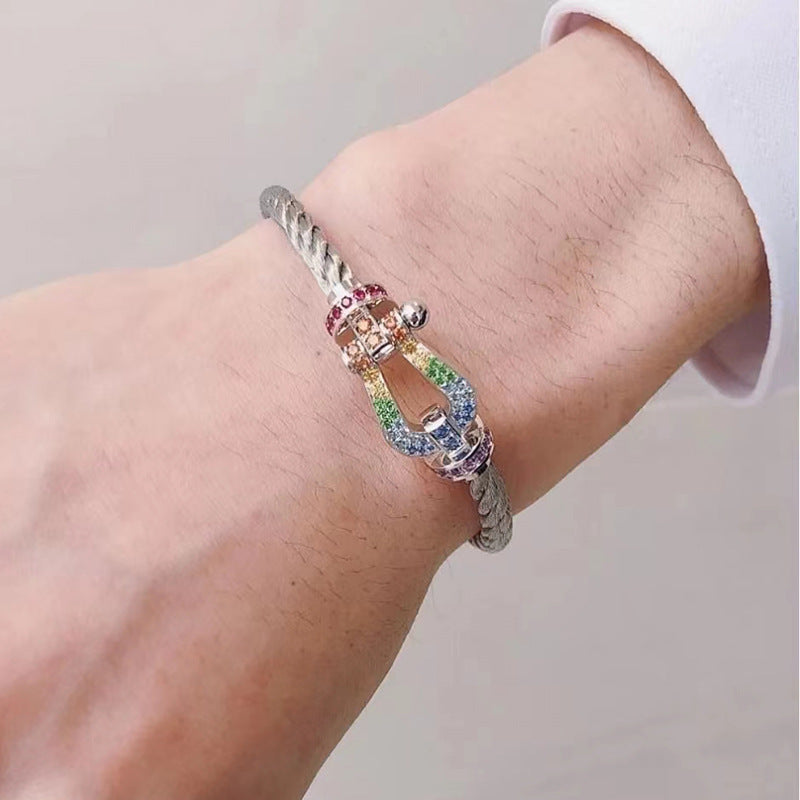 [Imperial] FORCE LARGE HORSESHOE  COLORED DIAMOND BRACELET ROSE GOLD