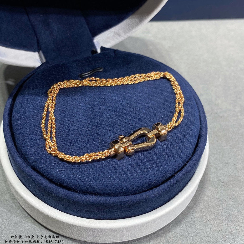 [Imperial] FORCE SMALL HORSESHOE  DIAMOND CHAIN ROPE BRACELET