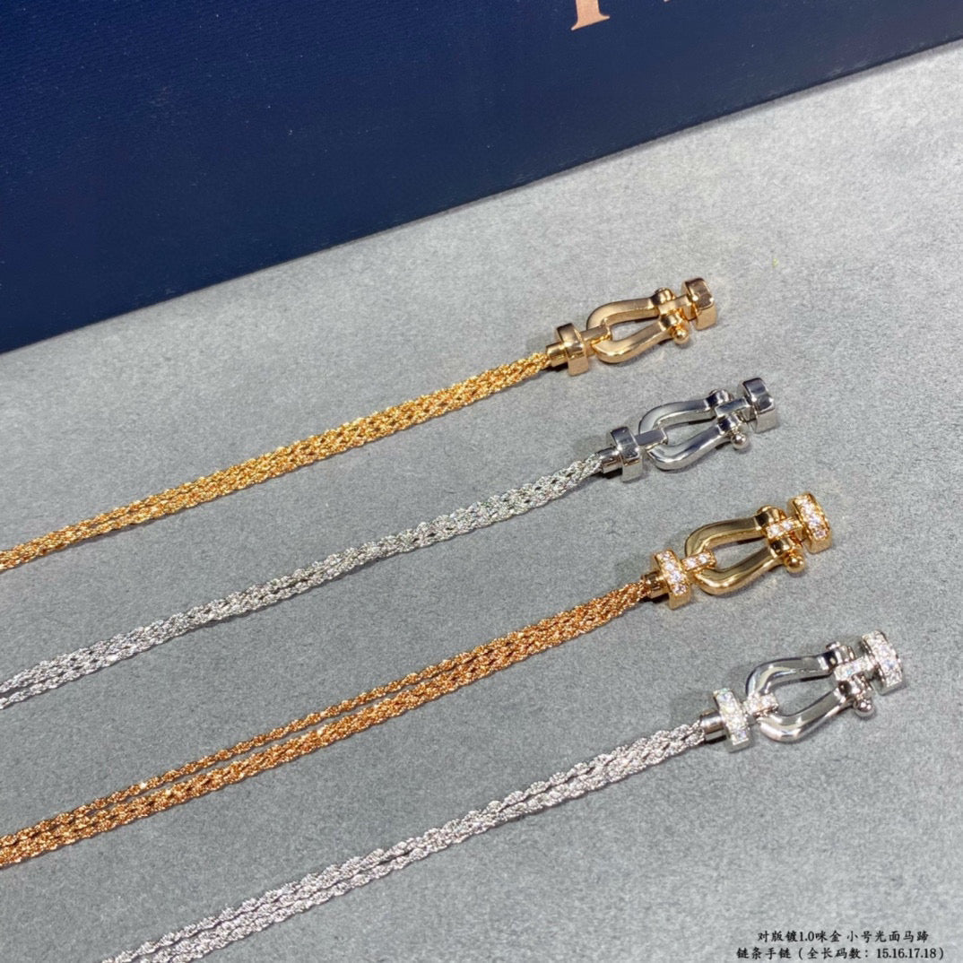 [Imperial] FORCE SMALL HORSESHOE  DIAMOND CHAIN ROPE BRACELET