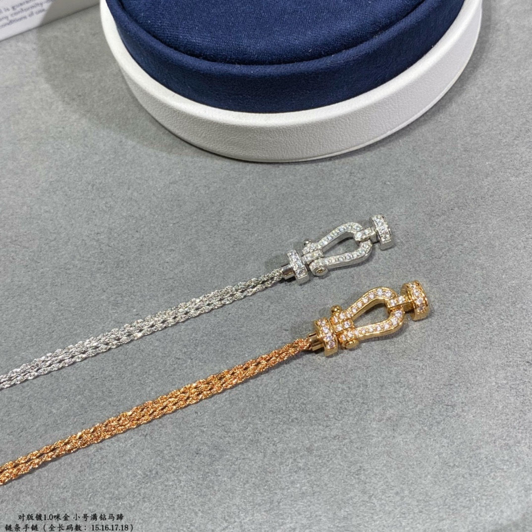 [Imperial] FORCE SMALL HORSESHOE  DIAMOND CHAIN ROPE BRACELET