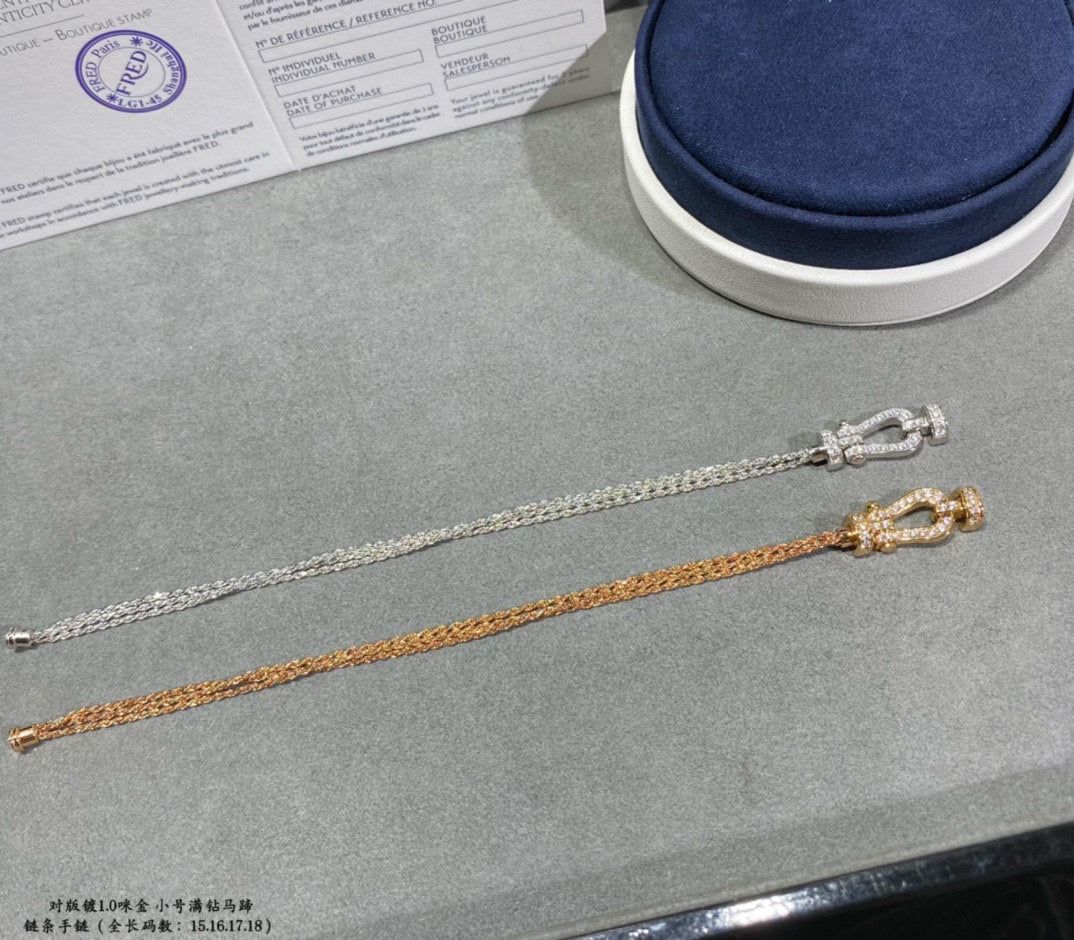 [Imperial] FORCE SMALL HORSESHOE  DIAMOND CHAIN ROPE BRACELET