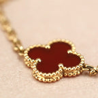 [Imperial]New  CLOVER 5 MOTIF RED CORNELIAN BRACELET COLLECTION