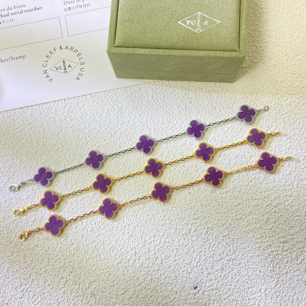 [Imperial]New  CLOVER 5 MOTIF VIOLET BRACELET COLLECTION