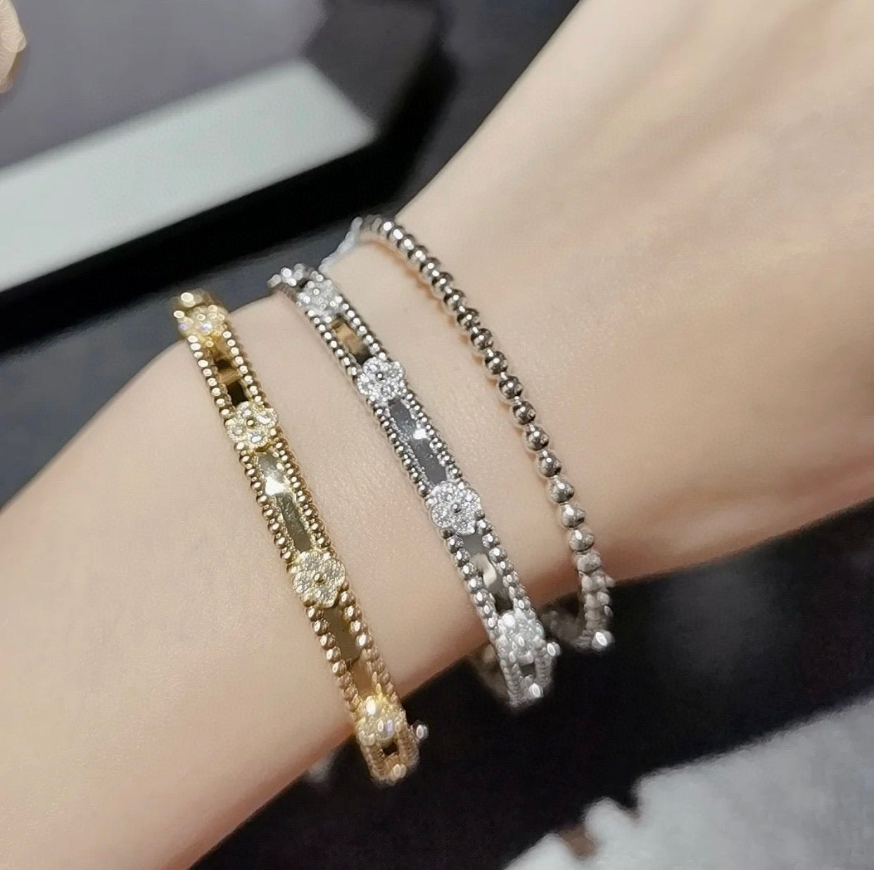 [Imperial] CLOVER BRACELET 4MM DIAMONDS