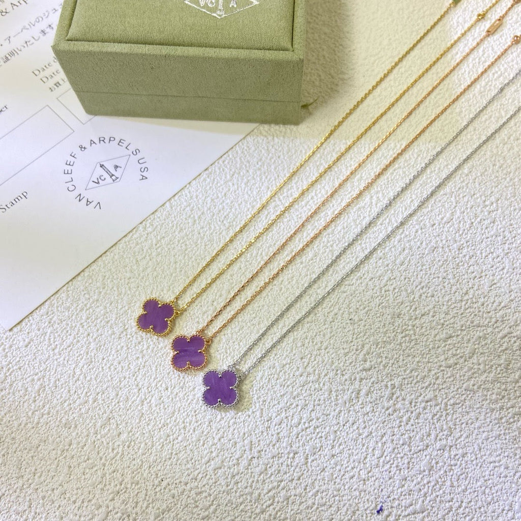[Imperial] CLOVER 15MM  PURPLE VIOLET NECKLACE