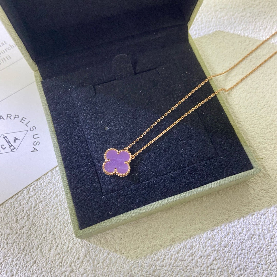[Imperial] CLOVER 15MM  PURPLE VIOLET NECKLACE