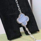 [Imperial]New  CLOVER 5 MOTIF PURPLE CHALCEDONY BRACELET COLLECTION