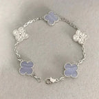 [Imperial]New  CLOVER 5 MOTIF PURPLE CHALCEDONY BRACELET COLLECTION